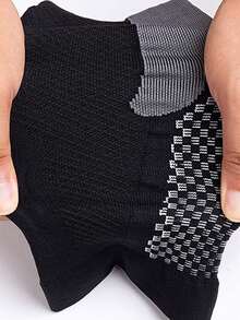 3 Pairs Soft, Breathable Nylon Outdoor Sport Compression Socks, Geometric Pattern Knitted Fabric With Side Stripes, Odor Resistant, Moisture Wicking, Suitable For Men For Home, Skating, Running, Travel, Hiking, And Various Sports All Year Round, Fall - Multicolor - View 5