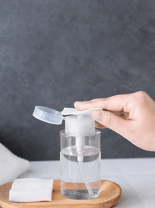 Przezroczysta butelka z prasą, wielokrotnego użytku, dozownik z pompką Push Down, pusty pojemnik na kosmetyki i aceton, butelka podróżna z pompką, akcesoria podróżne, niezbędne rzeczy do łazienki w akademiku, niezbędne rzeczy do podróży, organizer podróżny na plażę, wakacje letnie, powrót do szkoły