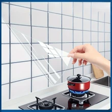 1 Roll 118in/300cm Plastic Static Cling Wall Protector Film, Static Cling Wall Sticker, Removable, Suitable For Kitchen, Tiles, Home, Dorm Decor - No Glue Needed, Easy To Clean, No Electricity Required