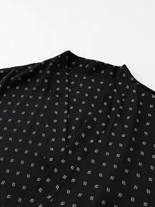 New Stylish Men's Casual Sleepwear Robe, Ditsy Floral, Minimalist Design, Tie-Waist, Made Of Woven Fabric