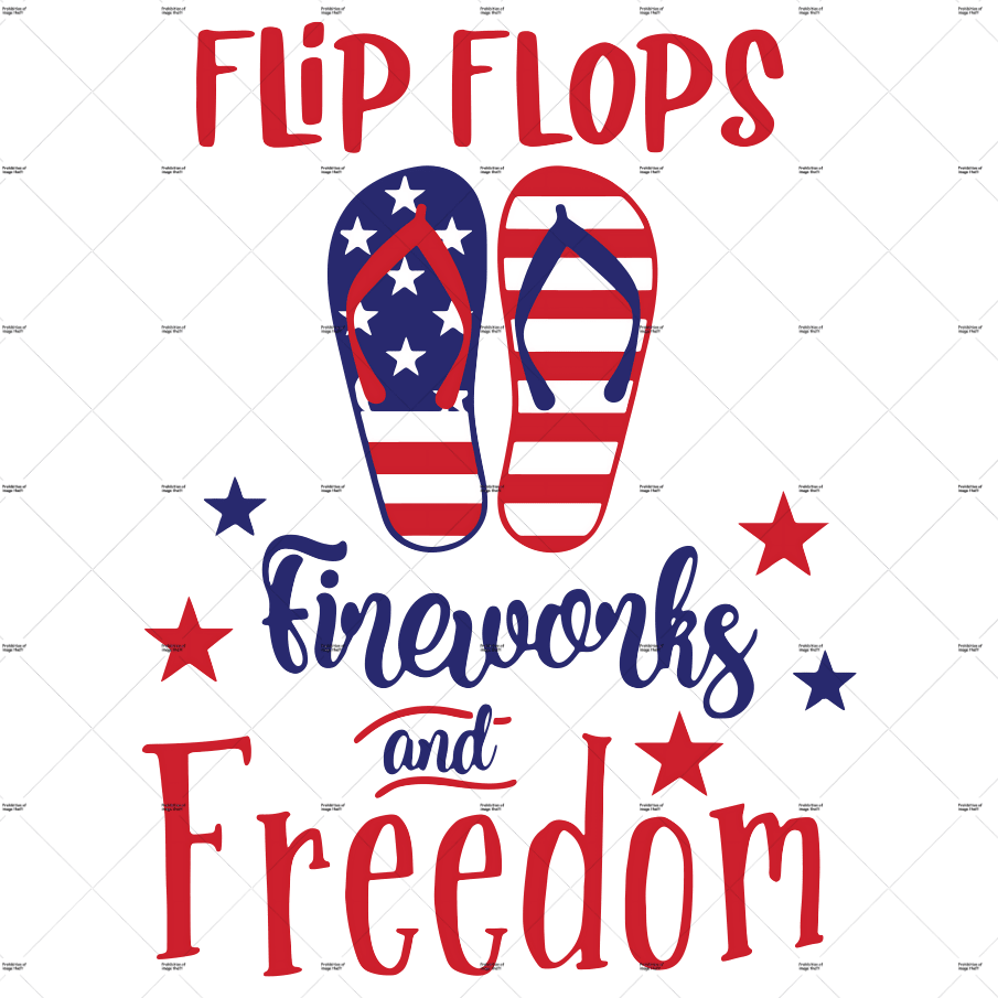1pc/2pcs/3pcs Flip Flops Fireworks And Freedom Patches Pattern Iron On Transfer Stickers For T-Shirts Sweatshirts Jeans Bag Clothing Accessories Masks Jeans And Backpacks Hats Pillows - Washable And Long-Lasting