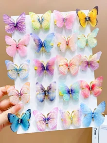 2/6/12 chiếc kẹp tóc hình bướm pha lê nhiều màu sắc phong cách tiên nữ xinh xắn dành cho cô gái Mori Phụ kiện tóc tạo không khí (Màu ngẫu nhiên) Kẹp tóc kẹp tóc kẹp tóc - Nhiều màu - Xem 9