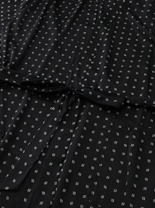 New Stylish Men's Casual Sleepwear Robe, Ditsy Floral, Minimalist Design, Tie-Waist, Made Of Woven Fabric