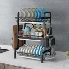 Yimex 3-Tier Dish Drainer - Black - View 1