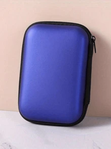 1/4pcs Hardshell Storage Case With Mesh Pockets, Portable Electronic Organizer Box For Cables, Chargers, USB Drives - Zipper Closure Travel Friendly Accessory Pouch, Travel Essentials School Supplies, Christmas & Valentine's Gift For College Students Back To School