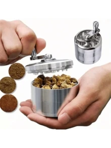 Máy xay thảo mộc thủ công bằng hợp kim kẽm 4 lớp chất lượng cao có tay cầm thoải mái, lưới lọc kim loại bền, máy xay lá cầm tay, nhiều màu sắc có sẵn - Nhiều màu - Xem 10