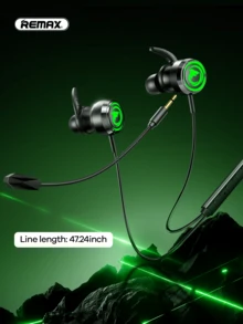 REMAX Type-C In-Ear Gaming Wired Headphones, HiFi Dynamic Mic, , Noise Reduction And Bass Boost, Professional In-Ear Gaming Headset, With RGB Lighting Effects, Plugable Long Microphone, Listening To The Sound, Stereo Sound Effects, Black - 黑色 - 查看 9