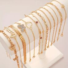 10/20 pezzi Set di cavigliere stile bohémien con stelle marine e perline, adatte per vacanze estive e uso all'aperto