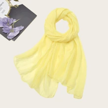 1pc Women Crinkle Chiffon Lightweight & Breathable Scarf, Casual & Versatile Solid Color Shawl, Multifunctional Use As Scarf, Shawl, Head Wrap, Fashion Accessory For Outdoor, Sun Protection, Warmth