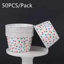50pcs Polka Dot Paper Cupcake Cups - Heat Resistant, Oil-Proof Baking Cups Suitable For Cupcakes And Desserts, Great For Christmas, Halloween, Easter And Thanksgiving Holidays