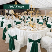 6/8/12/16/24 piezas Lazos de satén para silla, lazos de cinta verde oscura para decorar sillas para boda, fiesta de cumpleaños, hotel, evento, 7 X 108 pulgadas - Multicolor - Ver 7