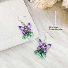 1 Pair 2D Charming Fairy Acrylic Pendant Earrings. Please Note That There May Be Slight Color Differences Between The Actual Product And The Image Due To Lighting And Angle Of Photography.