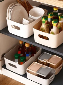 3er Set multifunktionale Aufbewahrungsboxen - geeignet für Kosmetik, Snacks etc. - Kunststoff Organizer für Küche, Bad und Schlafzimmer