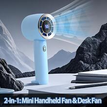 AOYI Portable Fan Rechargeable, Handheld Fans, 1-100 Speed Adjustable, 1200mAh, Mini Personal Cooling Fan, Quiet To Strong Wind, Summer Essentials For Travel, Beach, Vacation, Office, Home, Outdoor