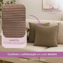 Kit Of 4 Soft Cushion Covers In High Relief Ribbed 45cm X 45cm And 60cm X 30cm With Zipper - Velvet Bariloche - 卡其色 - 查看 3