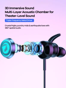 REMAX Type-C In-Ear Gaming Wired Headphones, HiFi Dynamic Mic, , Noise Reduction And Bass Boost, Professional In-Ear Gaming Headset, With RGB Lighting Effects, Plugable Long Microphone, Listening To The Sound, Stereo Sound Effects, Black - 黑色 - 查看 5