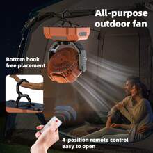 BDQ Camping Fan Battery Operated Powered Fan With LED Lantern Light 10000mAh Rechargeable Portable Fan, Oscillating Fan With 360° Rotation Hanging Hook For Tents, Cordless USB Desk Fan