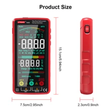 UYIGAO 1pc Digital Multimeter With Auto-Ranging, USB Rechargeable, 6000 Counts, TRMS, Voltage, Current, Capacitance, Resistance, NCV, Temperature Measurement With A Carry Bag - Red - View 2