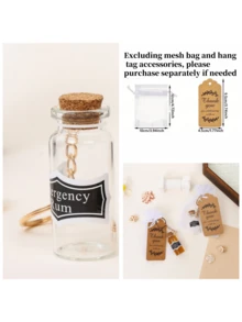 2-80个10毫升玻璃瓶钥匙扣，礼盒填充物，趣味小礼物，创意钥匙扣，背包挂件，装饰挂件，桌面装饰，送给男朋友、老公、朋友、节日、生日、情人节、父亲节的完美礼物。趣味小礼物，父亲节、母亲节和教师节的完美礼物（注：不含液体），适合万圣节、圣诞节礼物