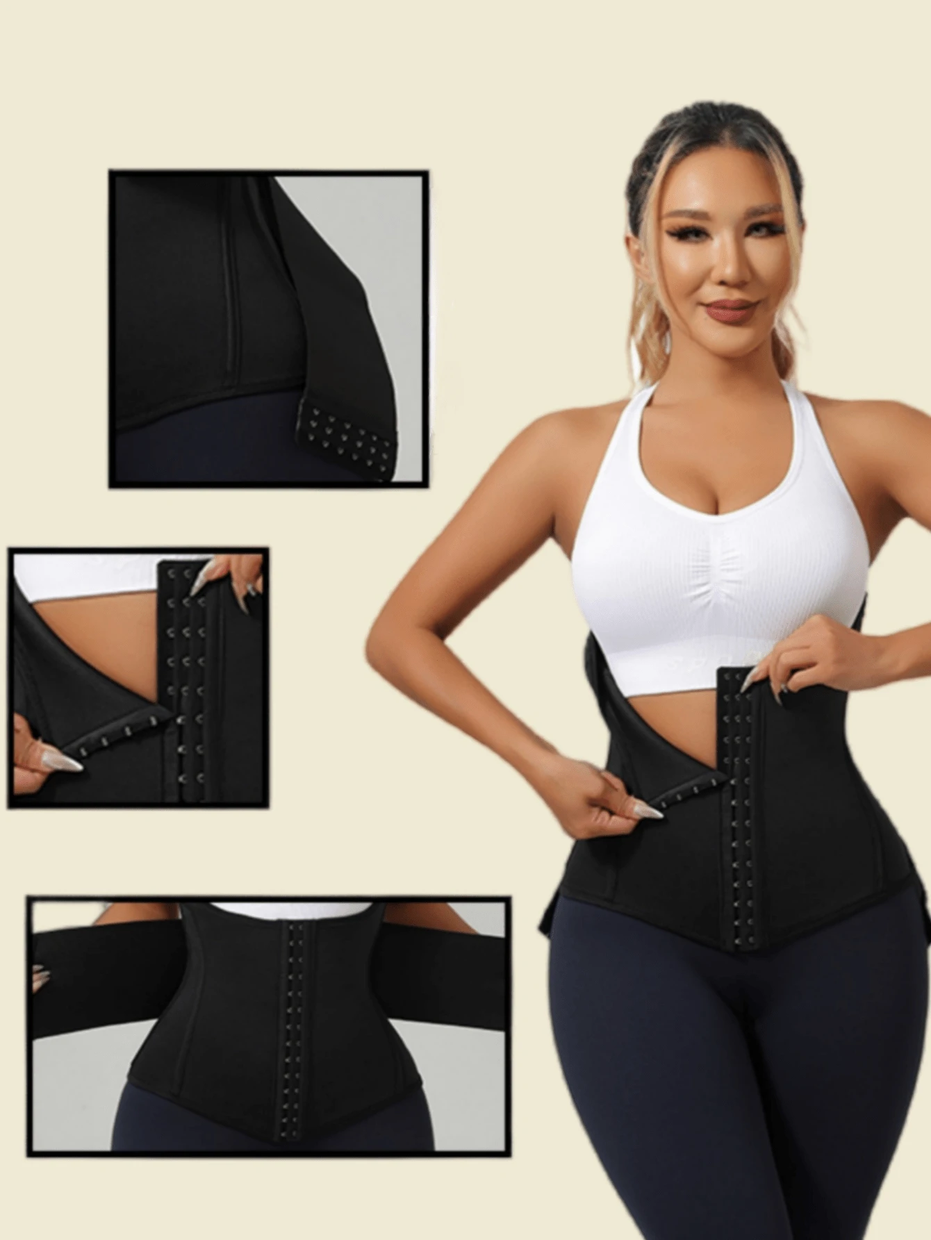 1 pièce Ceinture de taille double couche pour le fitness et le yoga pour femmes, gaine de taille amincissante pour l'entraînement au printemps/été