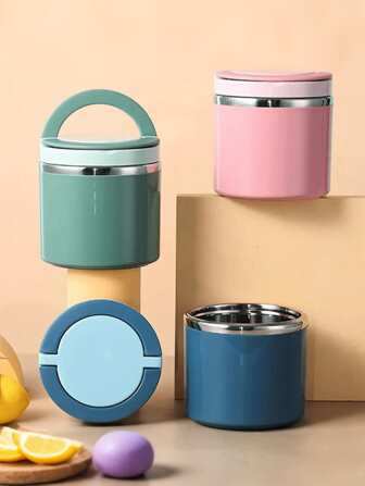 Contenedor térmico con asa, de 630 ml/1000 ml de acero inoxidable, para mantener la comida caliente, lonchera, recipiente de alimentos, recipiente para mantener caliente, taza para el desayuno, tazón de sopa, cocina, regalo de Navidad, suministros escolares