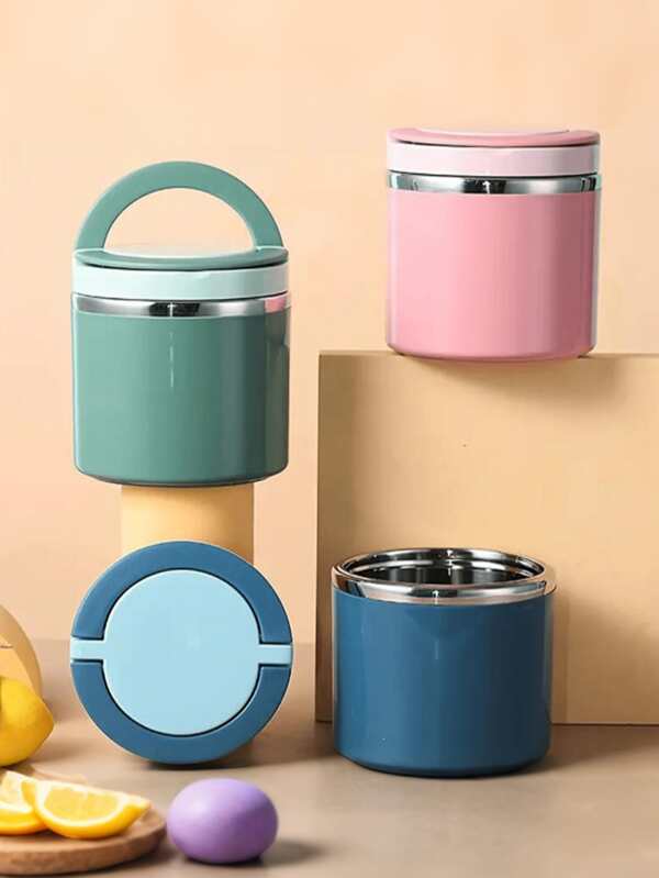 Boîte Isotherme avec Poignée, Récipient de Réchauffage en Acier Inoxydable 630 ml/1000 ml, Boîte à Lunch, Récipient Alimentaire, Récipient Gardant au Chaud, Tasse pour Petit-déjeuner, Bol à Soupe, Cuisine, Cadeau de Noël, Fournitures Scolaires