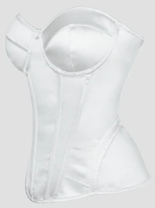 Top corset alargado de vientre de puro blanco, elegante y sencillo, adecuado para bailes, festivales de música y uso diario