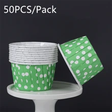 50pcs Polka Dot Paper Cupcake Cups - Heat Resistant, Oil-Proof Baking Cups Suitable For Cupcakes And Desserts, Great For Christmas, Halloween, Easter And Thanksgiving Holidays
