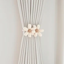 1 pièce Serre-rideaux de fenêtre floral et minimaliste de bande dessinée, fixation de rideau créative sans perceuse, corde de fixation de moustiquaire 3D convenable pour usage domestique
