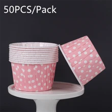 50pcs Polka Dot Paper Cupcake Cups - Heat Resistant, Oil-Proof Baking Cups Suitable For Cupcakes And Desserts, Great For Christmas, Halloween, Easter And Thanksgiving Holidays