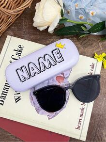 1pc Custom Cute Name PU Leather Glasses Case, Personalized Sunglasses Case, Customized Glasses Case Hard Shell, Customizable Eyeglasses Case, Crush Resistant Fashionable Eyeglasses Storage Case With Wear-Resistant Soft Lining,School Supplies,Back To School,School Gift,For Office,For School,For Classroom,For Teacher Gifts,For University,For Colleague,For Dorm Rooms,For Teacher,For Boys And Girls,For Teenagers,Junior High School Students,Middle School Students,High School Senior High School Students,College Students,University Students,Freshman,Sophomore,Underclassmen,Practical Gift