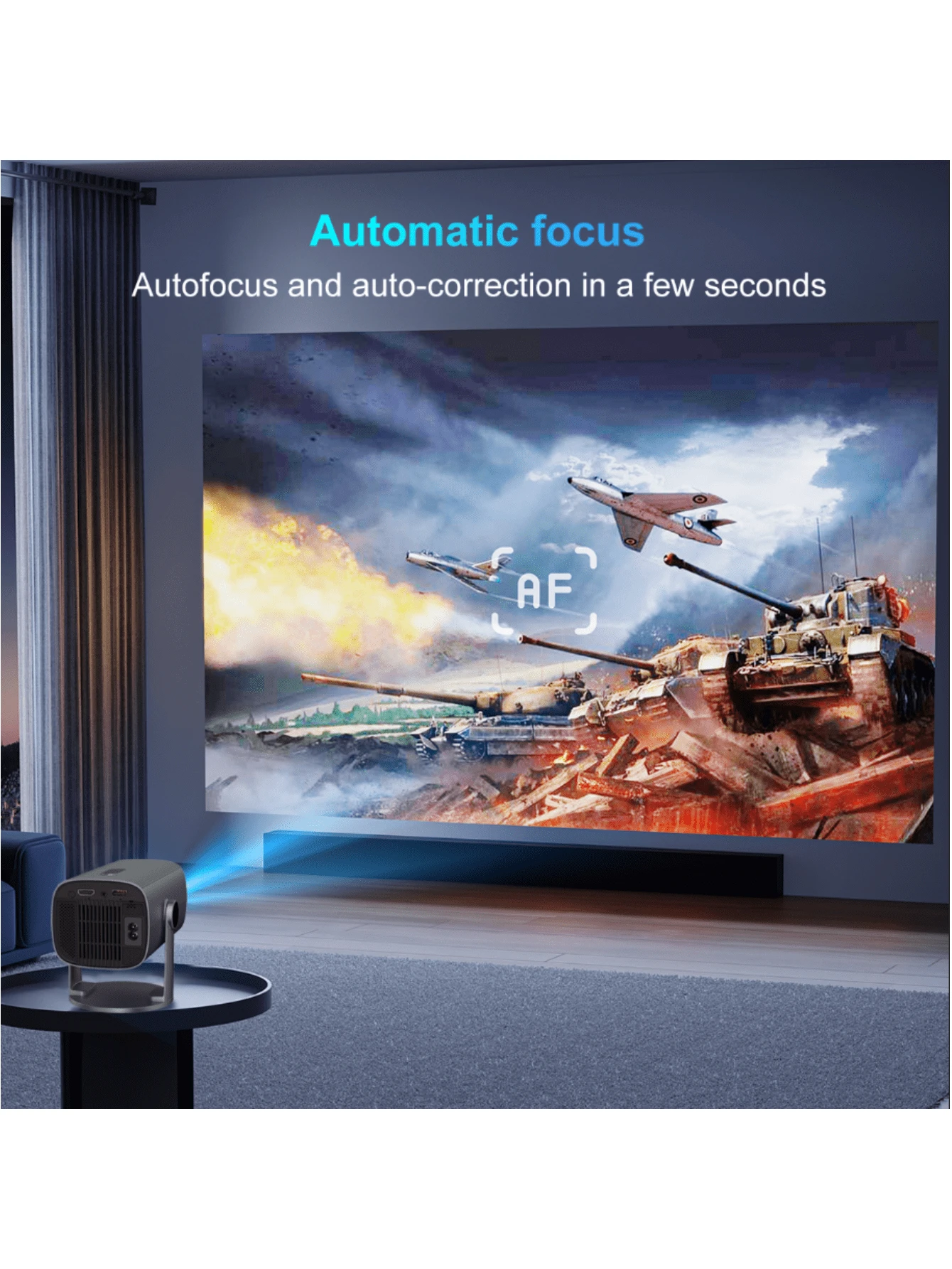 Proiettore Eeenfy 4K Con Netflix Ufficiale E Dolby Audio - 600 ANSI, WiFi 6, Portatile Per Esterni - Foto 4