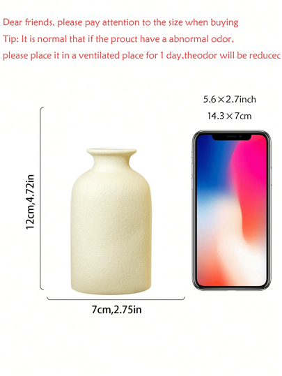 Beige Ceramic Vase Set Small Vases ation, Moderne Bohemian Farmho Home ative Pampas Grass Dried Flowers, Creative Shelf, Table, Bookshelf, Entryway Room Flower Glass view 9