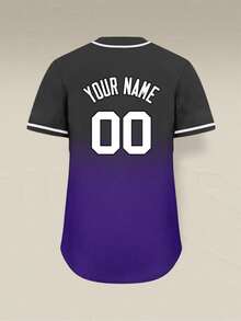 Custom Baseball Jersey For Men Women Personalized Printed Baseball Jersey For Game Training Baseball Shirts - Purple - View 3