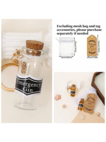 2-80个10毫升玻璃瓶钥匙扣，礼盒填充物，趣味小礼物，创意钥匙扣，背包挂件，装饰挂件，桌面装饰，送给男朋友、老公、朋友、节日、生日、情人节、父亲节的完美礼物。趣味小礼物，父亲节、母亲节和教师节的完美礼物（注：不含液体），适合万圣节、圣诞节礼物