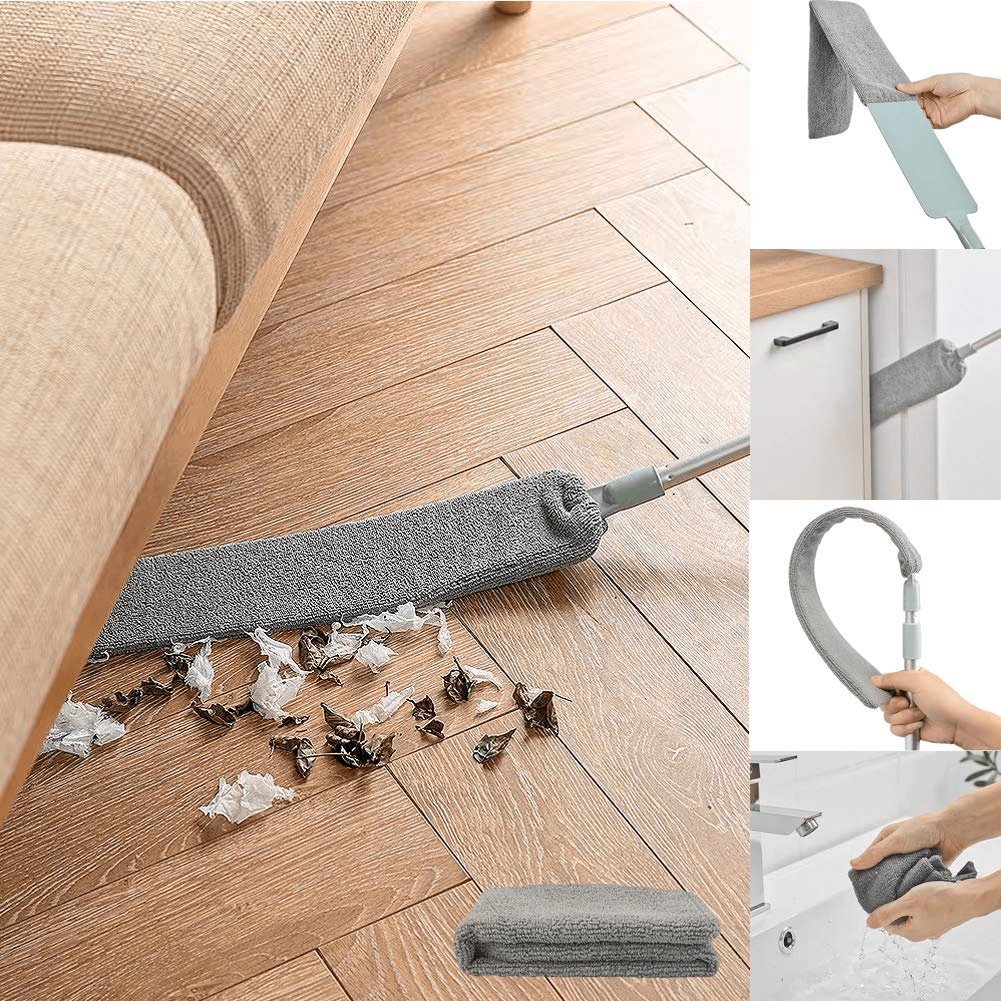 Cepillo profundo expandible y lavable, adecuado para sofás, camas y parte inferior de muebles, duradero y fácil de limpiar, herramienta ideal para limpiar dormitorios, salas de estar y pisos