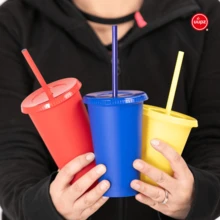 Paquete 10 Vasos Reusables Tapa Plana 20 Oz - Negro - Ver 7