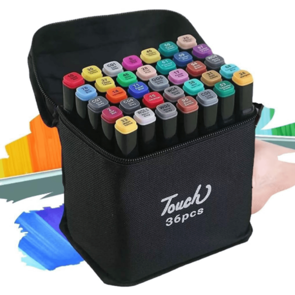 Conjunto De Canetas Marcador Com 36/48/60/80/ Pcs Permanente Ponta Dupla Para Colorir E Escrever