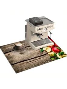 1pc Starfish & Sunflower Pattern Table Mat, Coffee Machine Mat, Kitchen Drain Mat, Modern Style, Suitable For Home And Coffee Shop Decoration - Multicolor - View 4