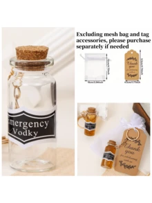 2-80个10毫升玻璃瓶钥匙扣，礼盒填充物，趣味小礼物，创意钥匙扣，背包挂件，装饰挂件，桌面装饰，送给男朋友、老公、朋友、节日、生日、情人节、父亲节的完美礼物。趣味小礼物，父亲节、母亲节和教师节的完美礼物（注：不含液体），适合万圣节、圣诞节礼物