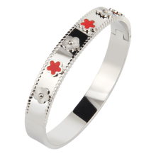 Set de 3 piezas/1 set de Multi-Colgante y Pulsera de Acero Inoxidable, con diseño de tornillo y estilo de flor de ciruelo con circonita cúbica, adecuado para uso diario y como regalo, en todas las estaciones