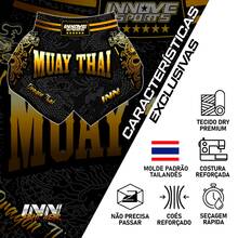 Muaythai Dragon Thai Short Gold Unisex Premium Short Top - 金色 - 查看 3