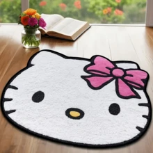 1 件 Sanrio Hello Kitty 涤纶门垫，可爱卡通人物办公室地毯，不对称形状编织，客厅、卧室、瑜伽工作室装饰地毯，家居浴室装饰户外地毯门垫秋季装饰浴室配件返校入口装饰