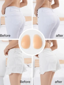 1对/2对硅胶臀垫私密贴私处垫滑雪缓冲加厚硅胶垫适用于多种场合可重复使用