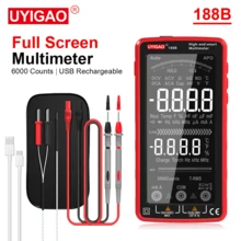 UYIGAO 1pc Digital Multimeter With Auto-Ranging, USB Rechargeable, 6000 Counts, TRMS, Voltage, Current, Capacitance, Resistance, NCV, Temperature Measurement With A Carry Bag - Red - View 9