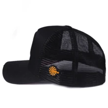 Trucker Country Texas Wind Curved Brim Cowboy Mesh Hat - Black/Orange - View 6
