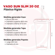 Paquete 10 Vasos Reusables Tapa Plana 20 Oz - Negro - Ver 3