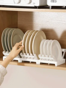 1 件厨房用具收纳架、碗碟晾干架、储物架 - 白色 - 查看 4