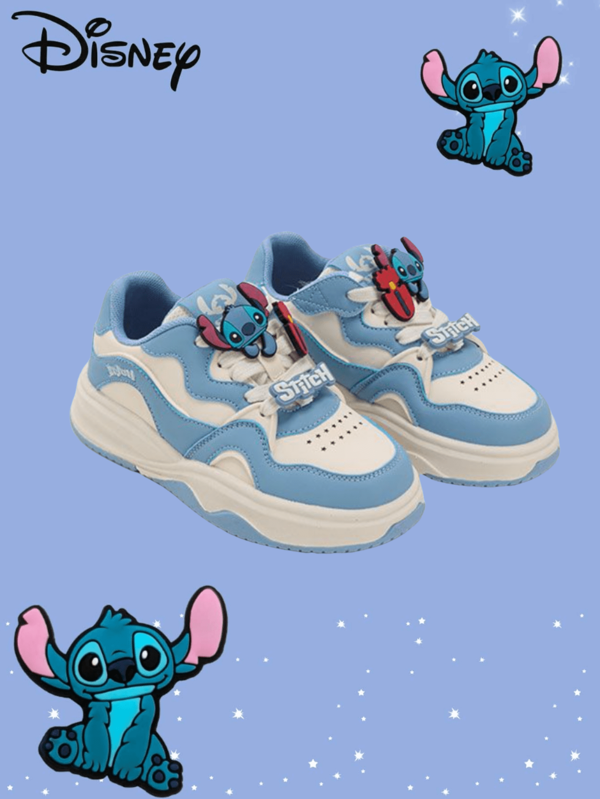 Disney [ Disney Authentic ] Stitch Parent Child Shoes Summer Breathable Women's Sports Shoes Parent Child Same Style Casual Shoes Adult Size 32-37