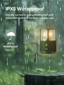 REMAX Outdoor Lantern Portable Bluetooth Speaker: IPX5 Waterproof Wireless Speaker With LED Light For Camping Patio Yard Party Hiking Gift For Men Women Father - Multicolor - View 4